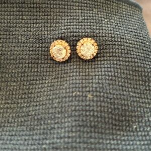 Rose Gold Stud Earrings cubic zirconia